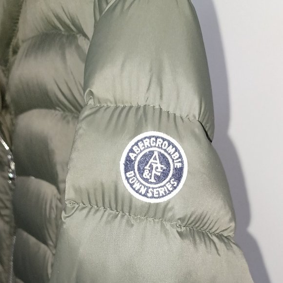 Abercrombie & Fitch Olive Green Down Winter Jacket - Picture 3 of 5